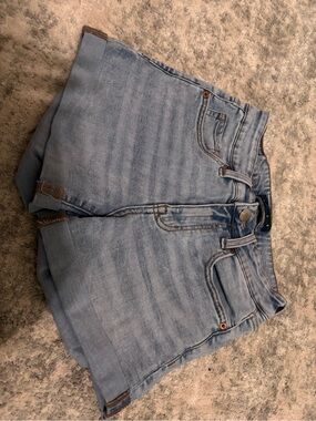 Aeropostale Light Blue High Rise Midi Denim Shorts